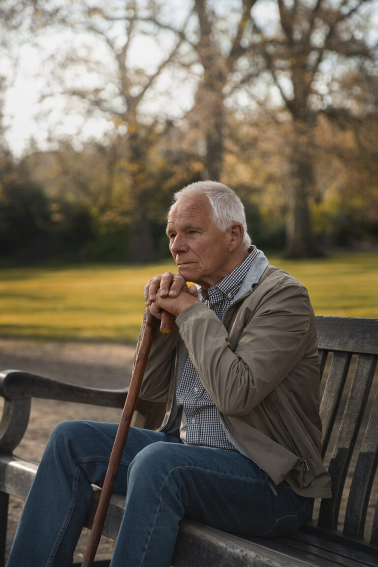 Old Man Sitting on Bench